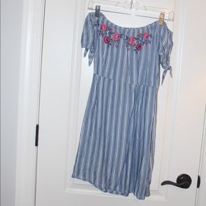 Off the Shoulder Embroidered Dress